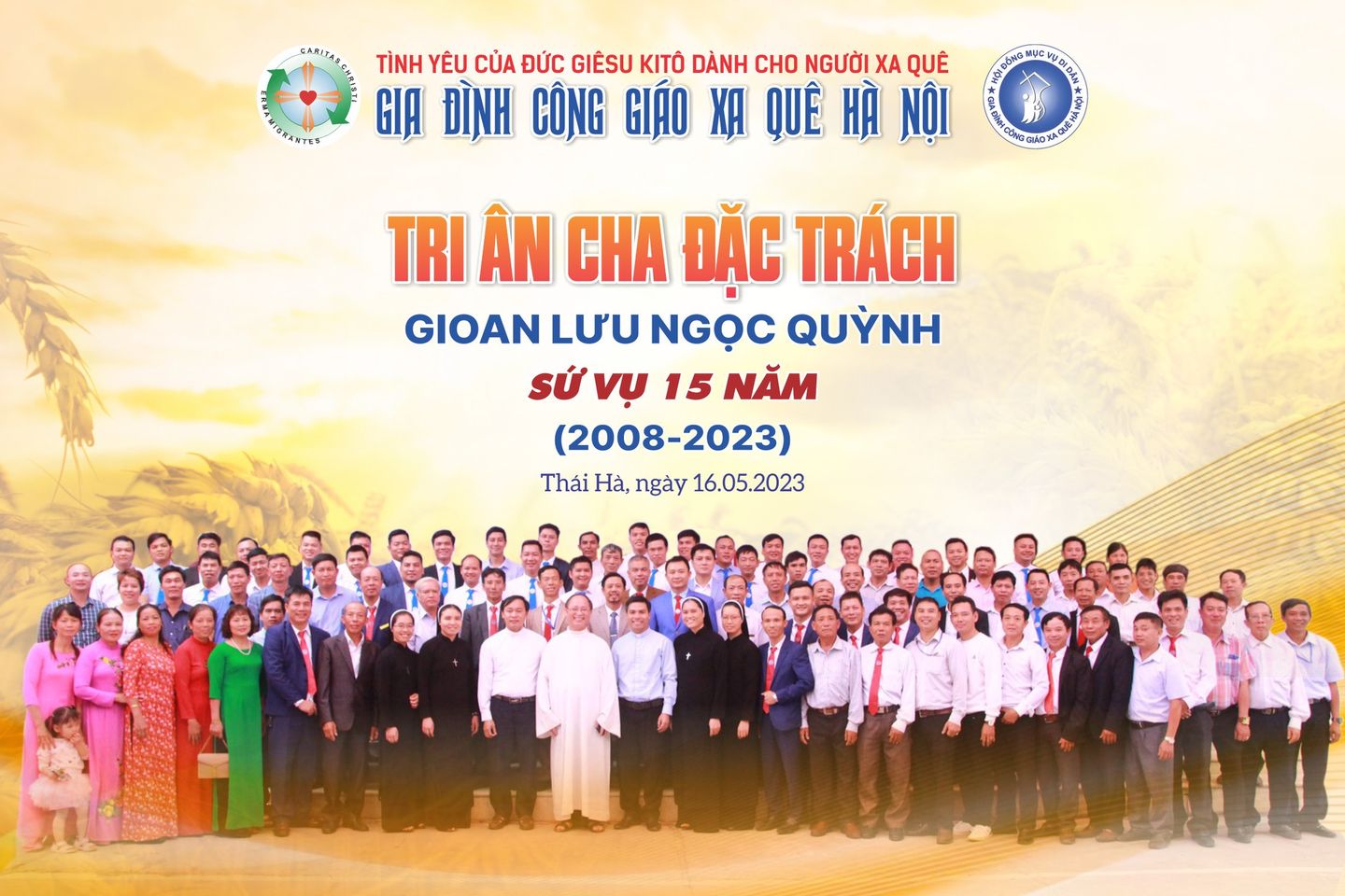 Thông báo: Chia tay cha đặc trách và thánh lễ tạ ơn