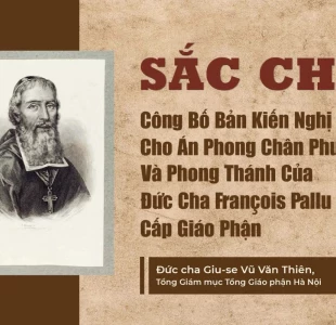 Sắc chỉ: Công bố Bản kiến nghị án phong chân phước và phong thánh của Đức cha Francois Pallu cấp Giáo phận